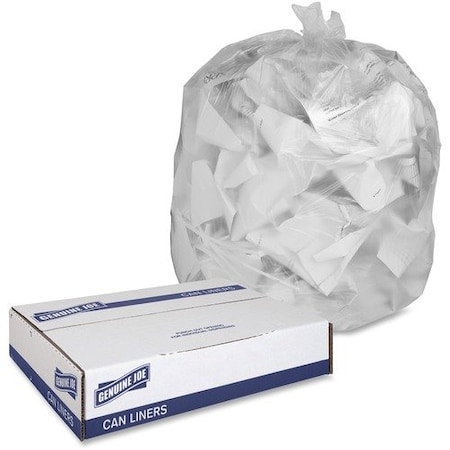 Genuine Joe Genuine Joe Can Liners, 16 Gal, 6mic/.20mil, 24inx31in, Translucent, 1000PK GJO70011